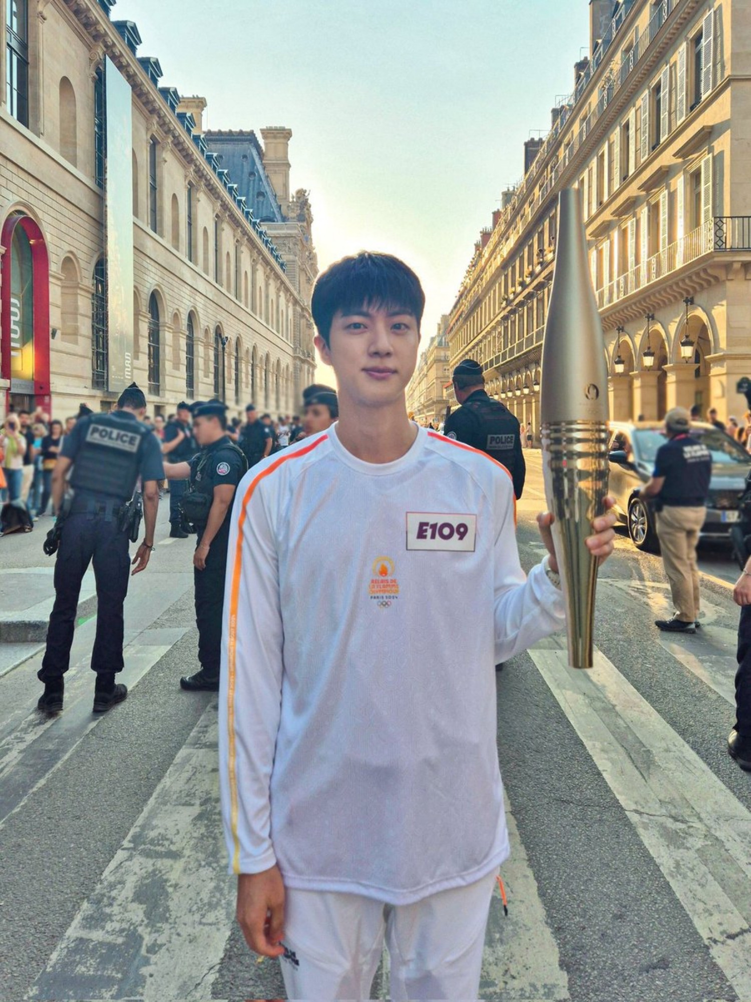 Jin, Paris Olympic Torch Relay….”Thanks to ARMY’s Support”