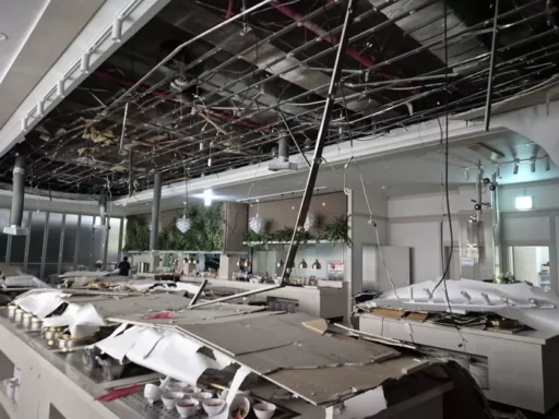 “Almost Died While Congratulating a Friend’s Wedding”… Ceiling Collapse at Cheonan Wedding Hall During Guests’ Meal