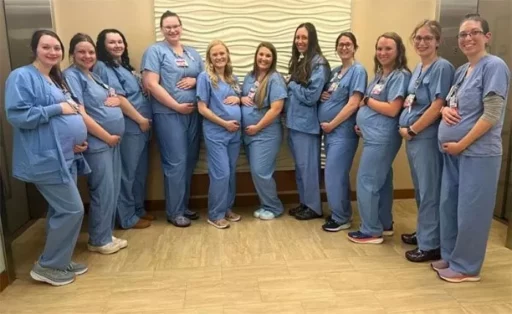 14 Nurses in a Hospital’s Delivery Room Simultaneously ‘Pregnant’… “We Are Providing Prenatal Care and Check-ups for Each Other”