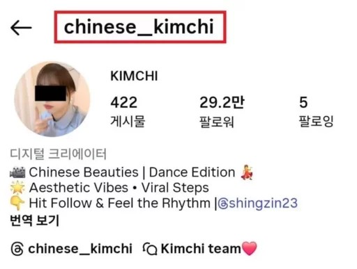 ‘Chinese Kimchi’ Appears on Instagram… Controversy over Promotion by 300,000 Chinese Influencers on Social Media