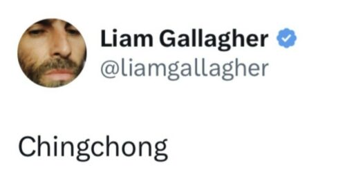 Liam Gallagher, Racism Controversy… “Suddenly Wrote ‘Ching Chong'”