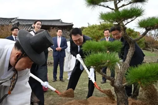 The ‘Yoon Suk-yeol Former President Commemorative Tree Marker’ Installed at Andong Byeongsan Seowon Disappears Completely