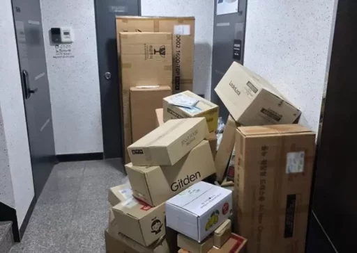 “Dozens of packages piled up in front of the neighbor’s door… This is how much we’ve cleared away.”