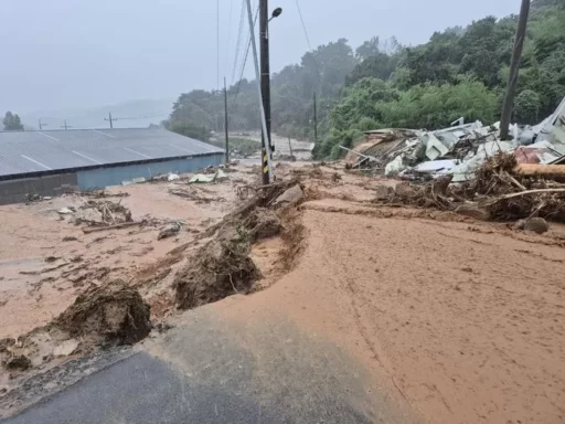[Breaking News] One resident dead and three missing as landslide sweeps through Sancheong, Gyeongnam… Fire Agency issues national firefighting mobilization order.