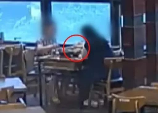 Mother and daughter create a scene at a restaurant, throwing utensils over cold rice.