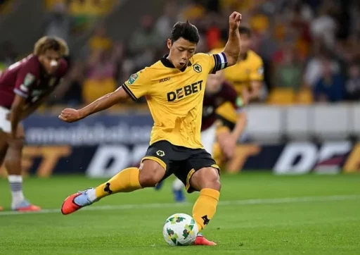 Wolverhampton’s Hwang Hee-chan, wearing the captain’s armband, misses a penalty kick… Team wins 3-2.